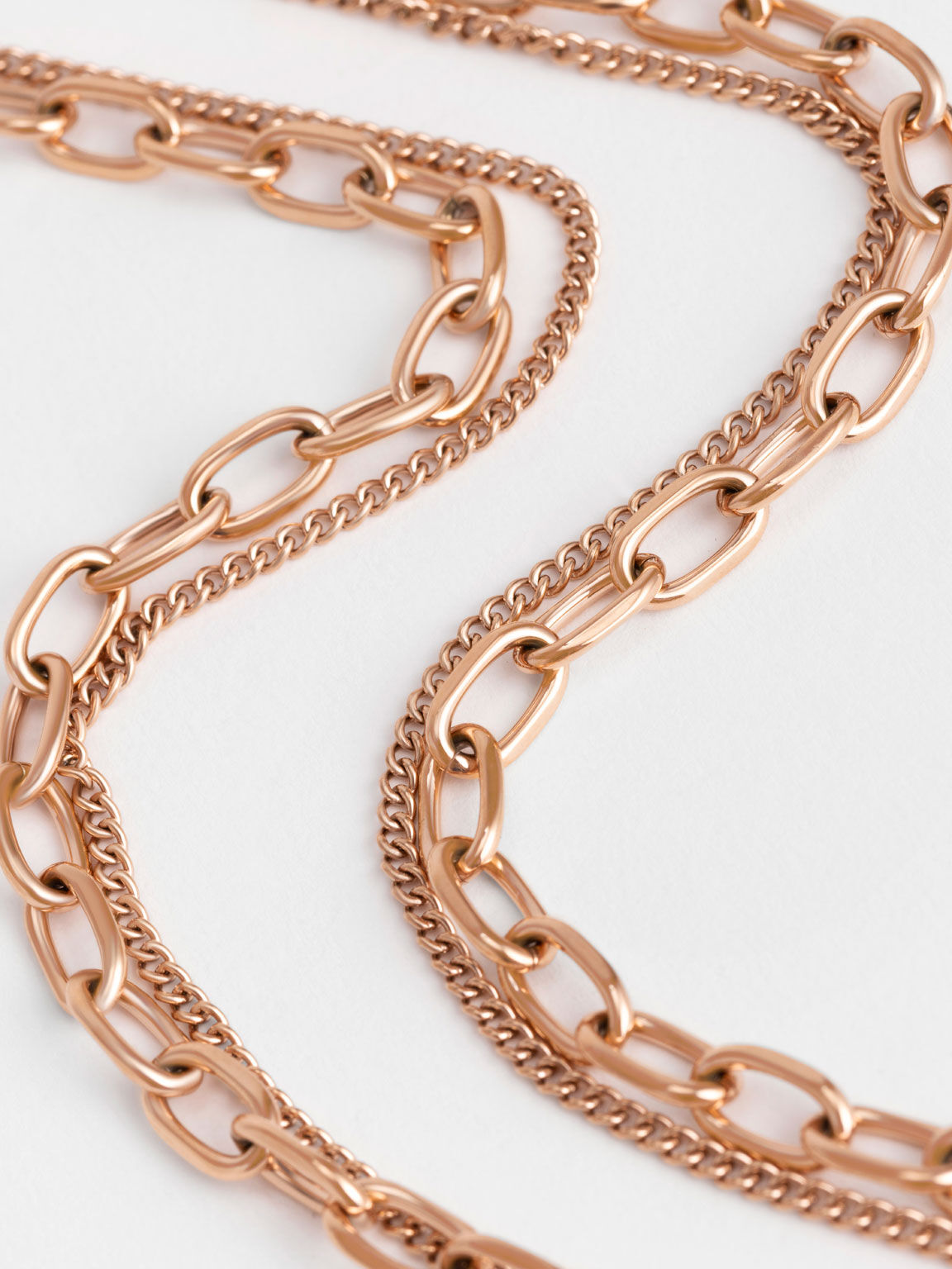 Double Chain Necklace, Rose Gold, hi-res