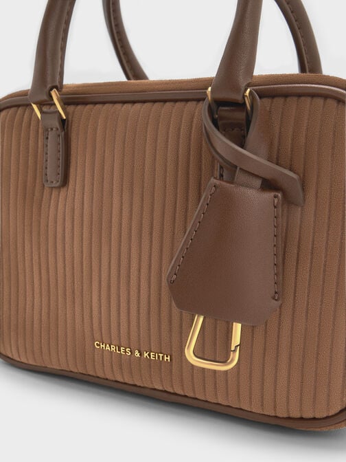 Mini Sianna Corduroy Bowling Bag, Mocha Brown, hi-res