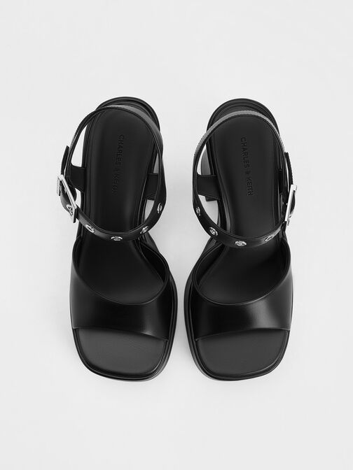Jocelyn Grommet Ankle-Strap Platform Sandals, Black, hi-res