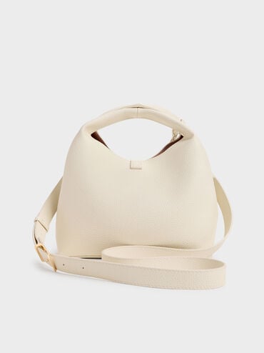Chance Turn-Lock Bucket Bag, Cream, hi-res