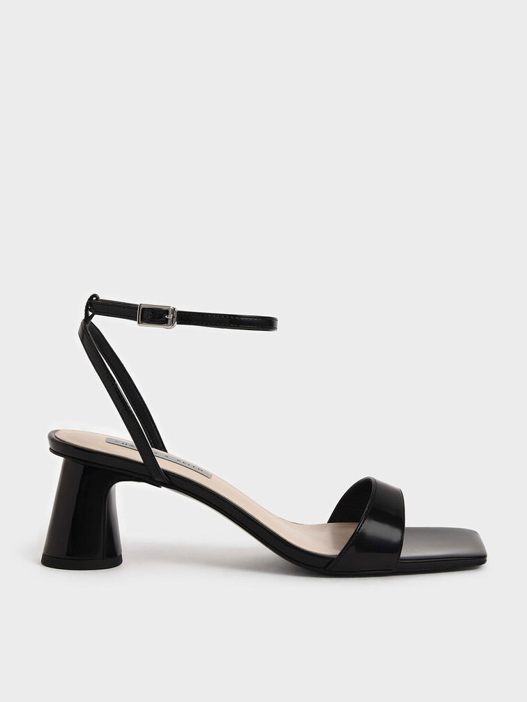 Charles & Keith Heart Heel Strappy Sandals in White