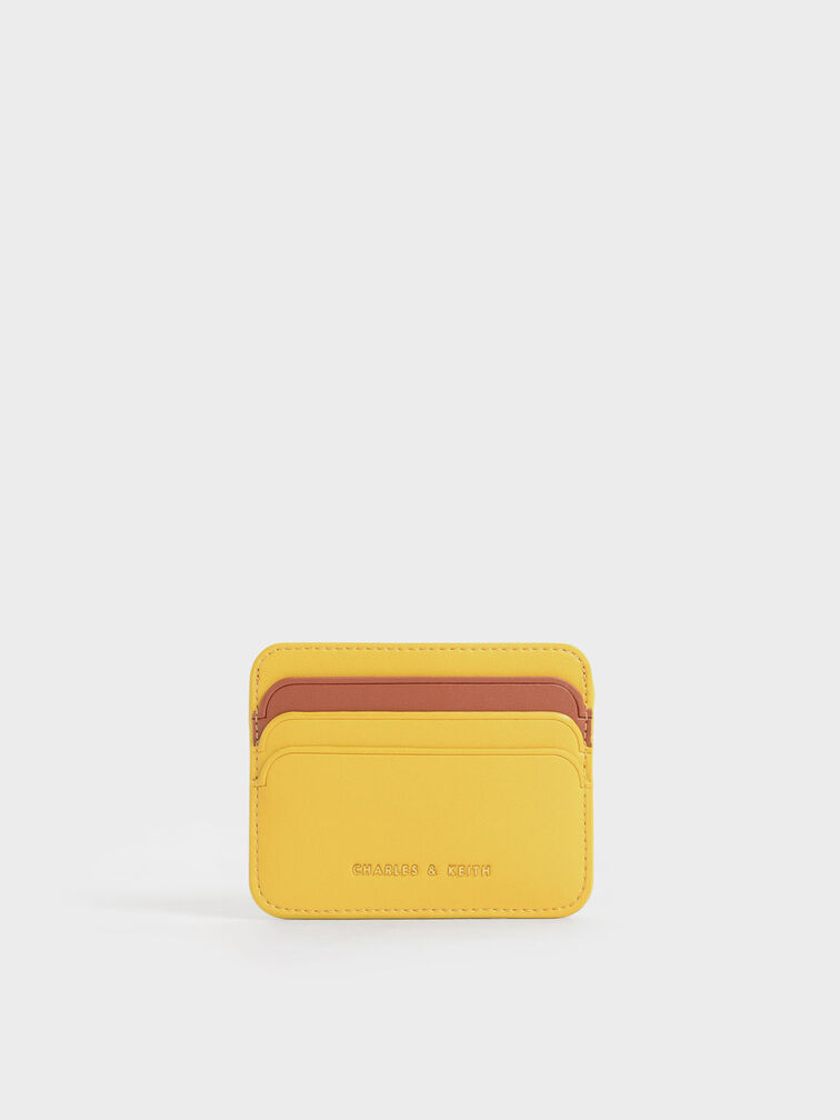 Two-Tone Multi Slot Card Holder, Mustard, hi-res