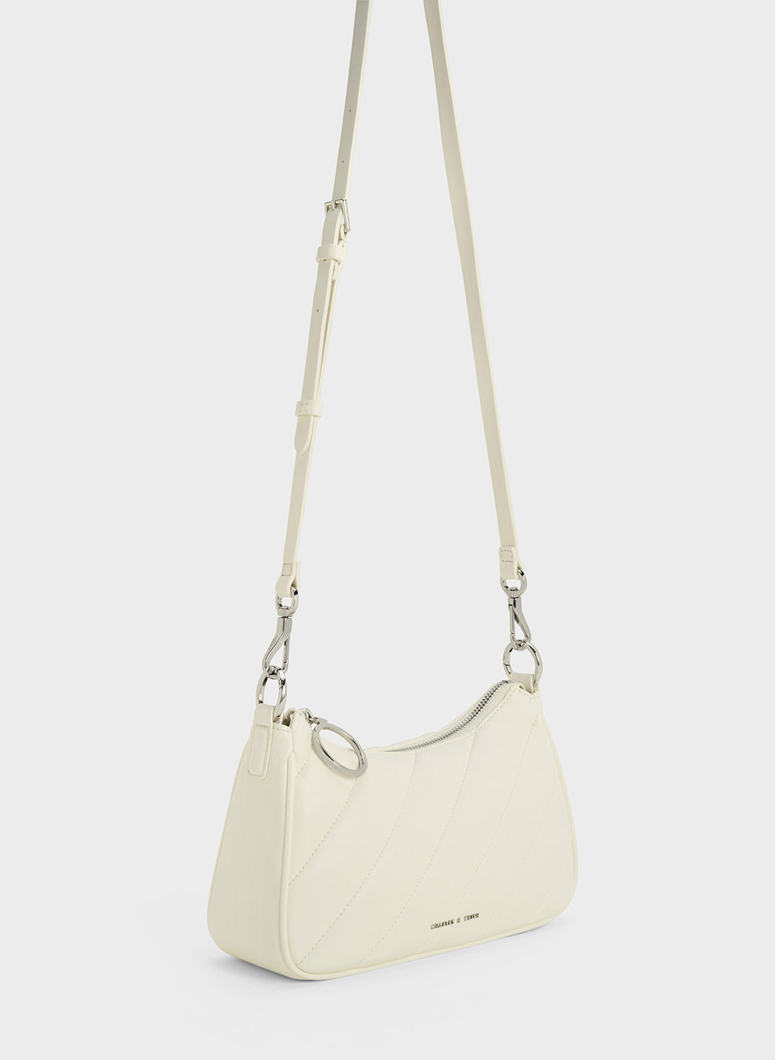 Philomena Puffy Chain-Strap Crossbody Bag, Cream, hi-res