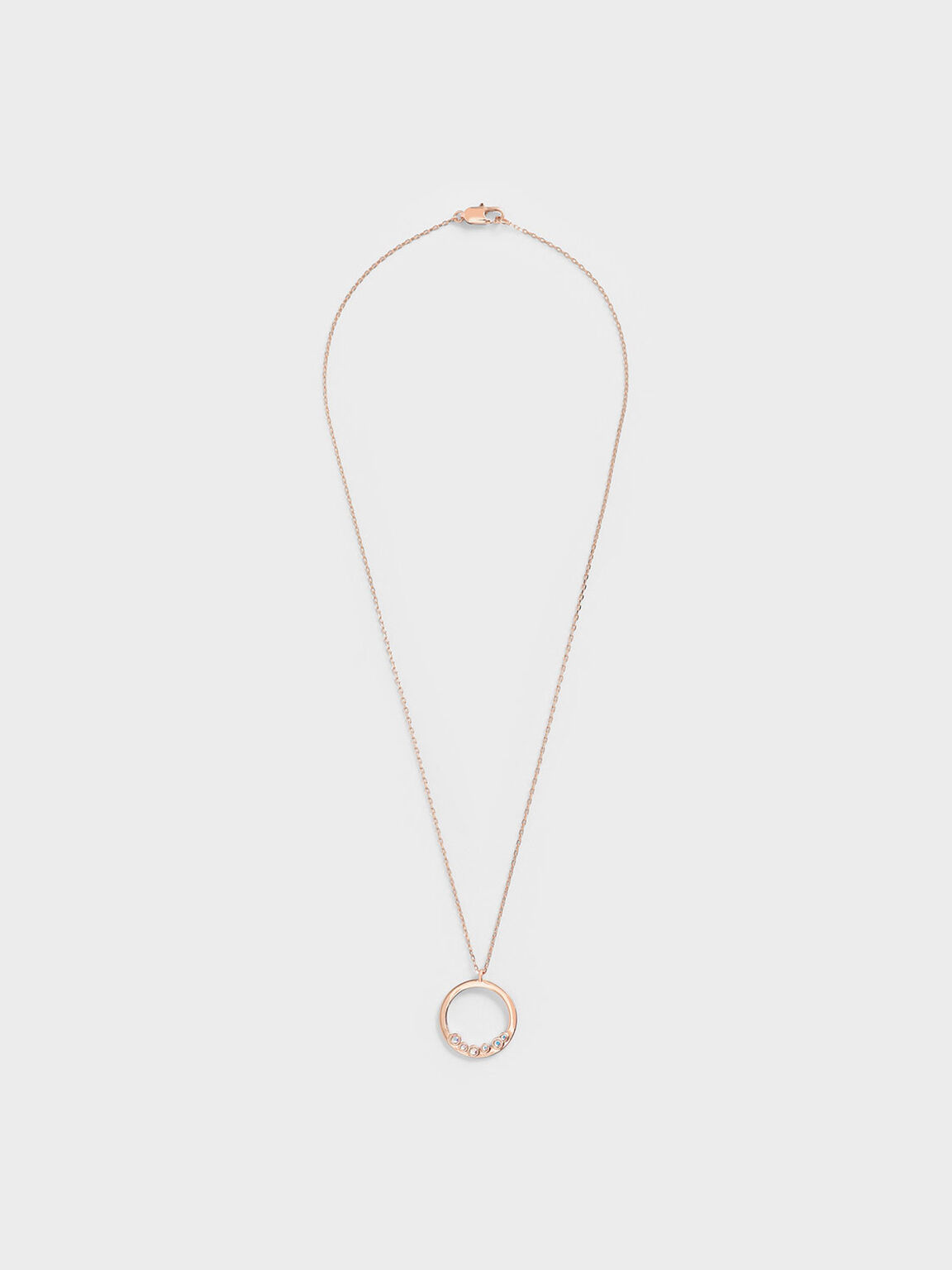 Swarovski® Crystal Studded Pendant Necklace, Rose Gold, hi-res