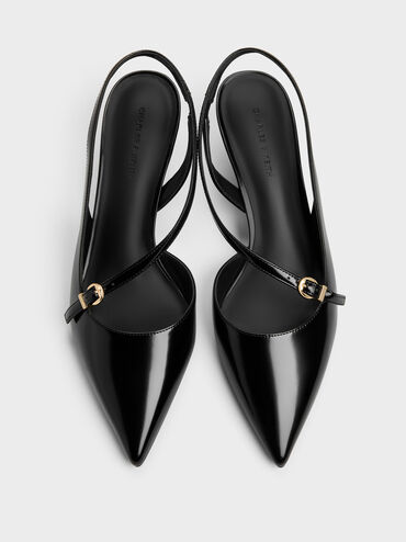 Asymmetric D'Orsay Slingback Pumps, Black Box, hi-res