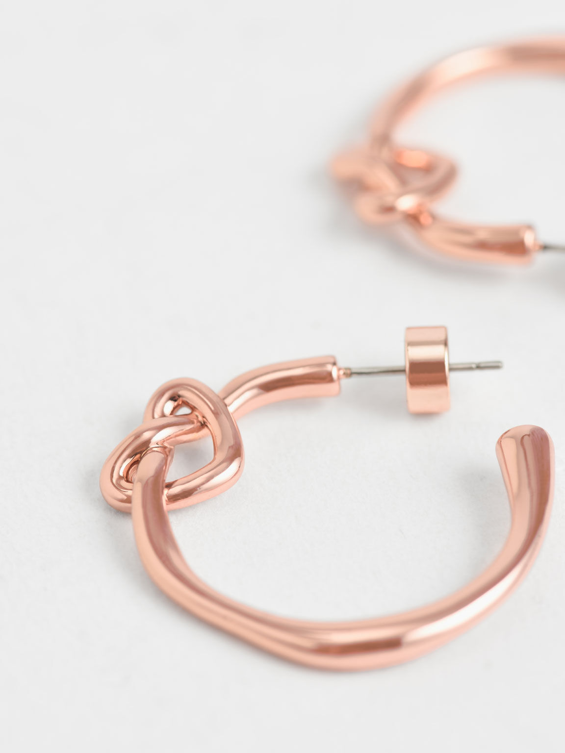 Swarovski® Crystal Embellished Heart Hoop Earrings, Rose Gold, hi-res
