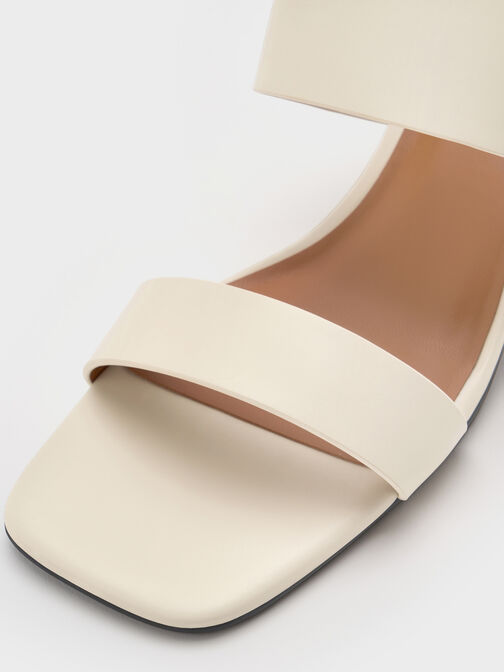 Double-Strap Block-Heel Slingback Sandals, Cream, hi-res