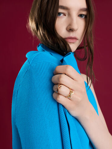 Anillo de lazo Athalia, Dorado, hi-res