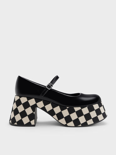 Rubina Checkered Platform Mary Janes, Multi, hi-res