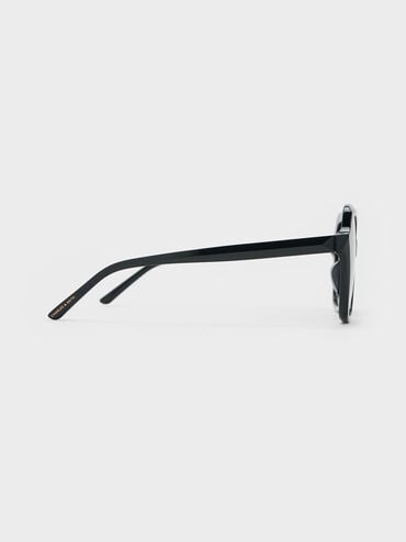 Izara Recycled Acetate Butterfly Sunglasses, Black, hi-res