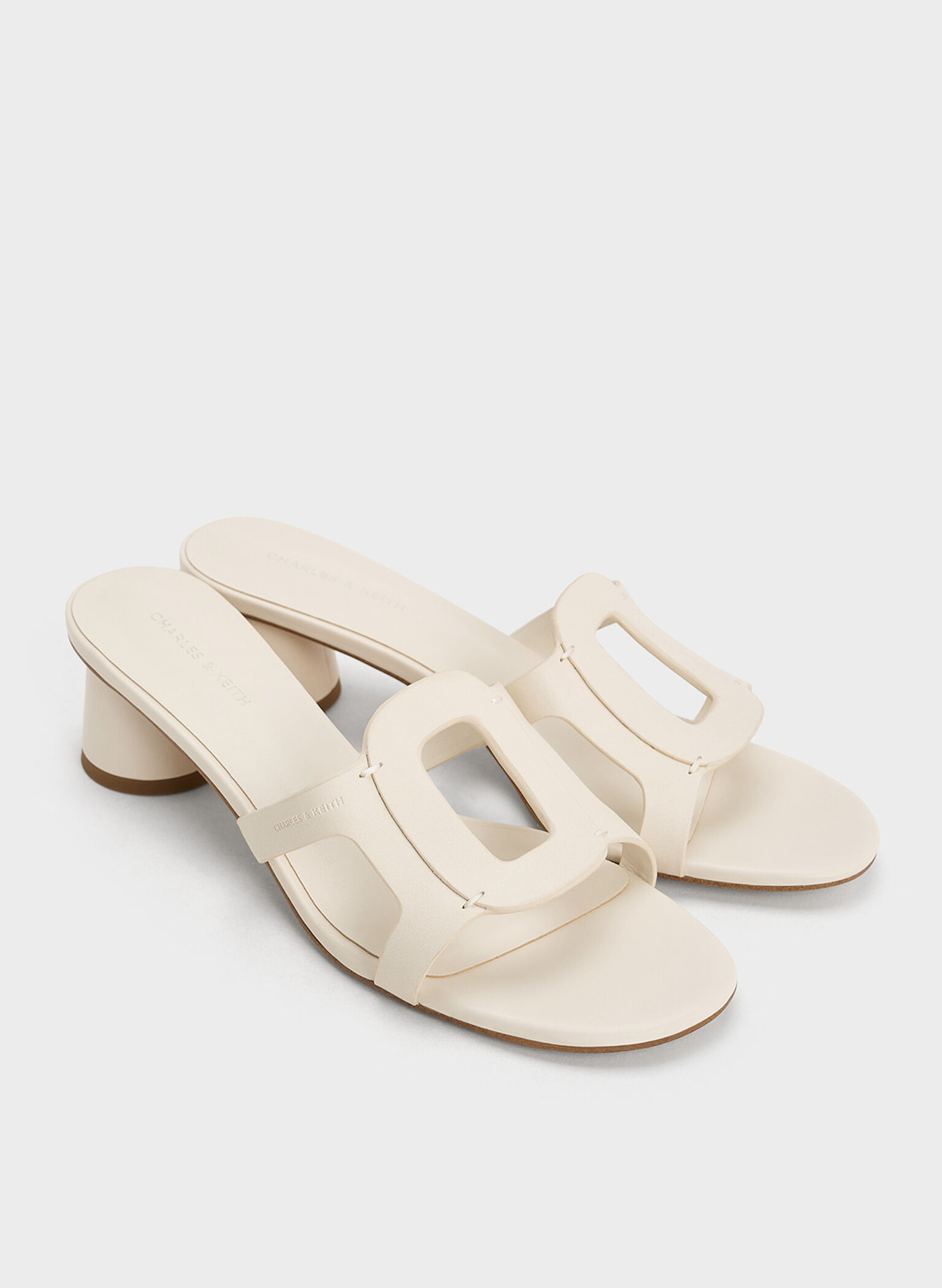 Easley Cut-Out Heeled Sandals, Chalk, hi-res