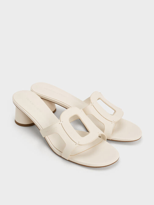 Easley Cut-Out Heeled Sandals, Chalk, hi-res