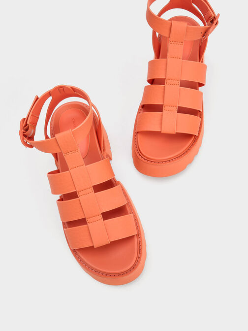 Nadine Gladiator Platform Sandals, Orange, hi-res