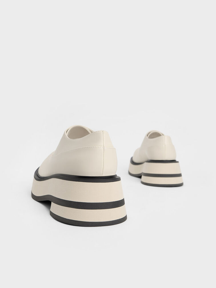 Striped Platform Oxfords, Chalk, hi-res
