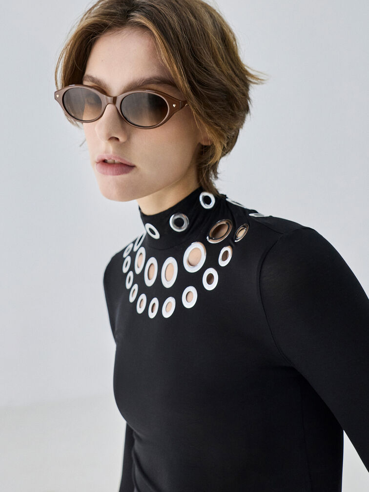 Lunettes de soleil ovales Pecola, Pecan Brown, hi-res