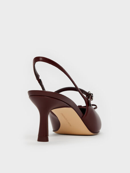 Sonali Bow Slingback Pumps, Burgundy, hi-res