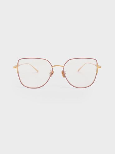 Wire Frame Blue-Light Butterfly Sunglasses, Pink, hi-res
