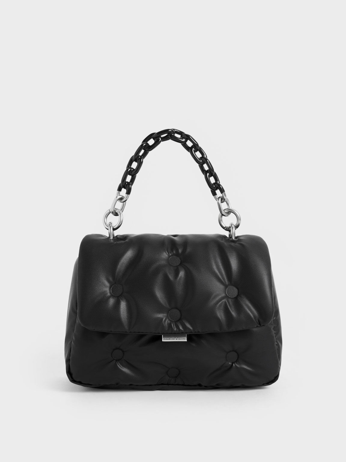 Koi Padded Chain Handle Bag, Black, hi-res