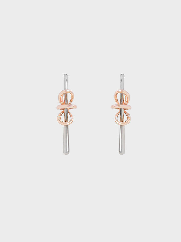 Two-Tone Sculptural Drop Earrings, Multi, hi-res