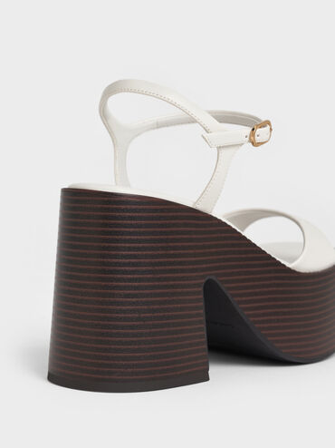 Ankle-Strap Platform Sandals, White, hi-res