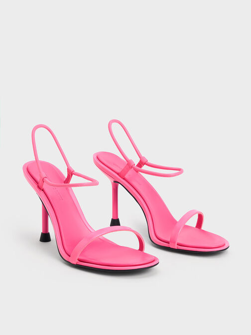 Stiletto-Heel Ankle-Strap Pumps, Pink, hi-res