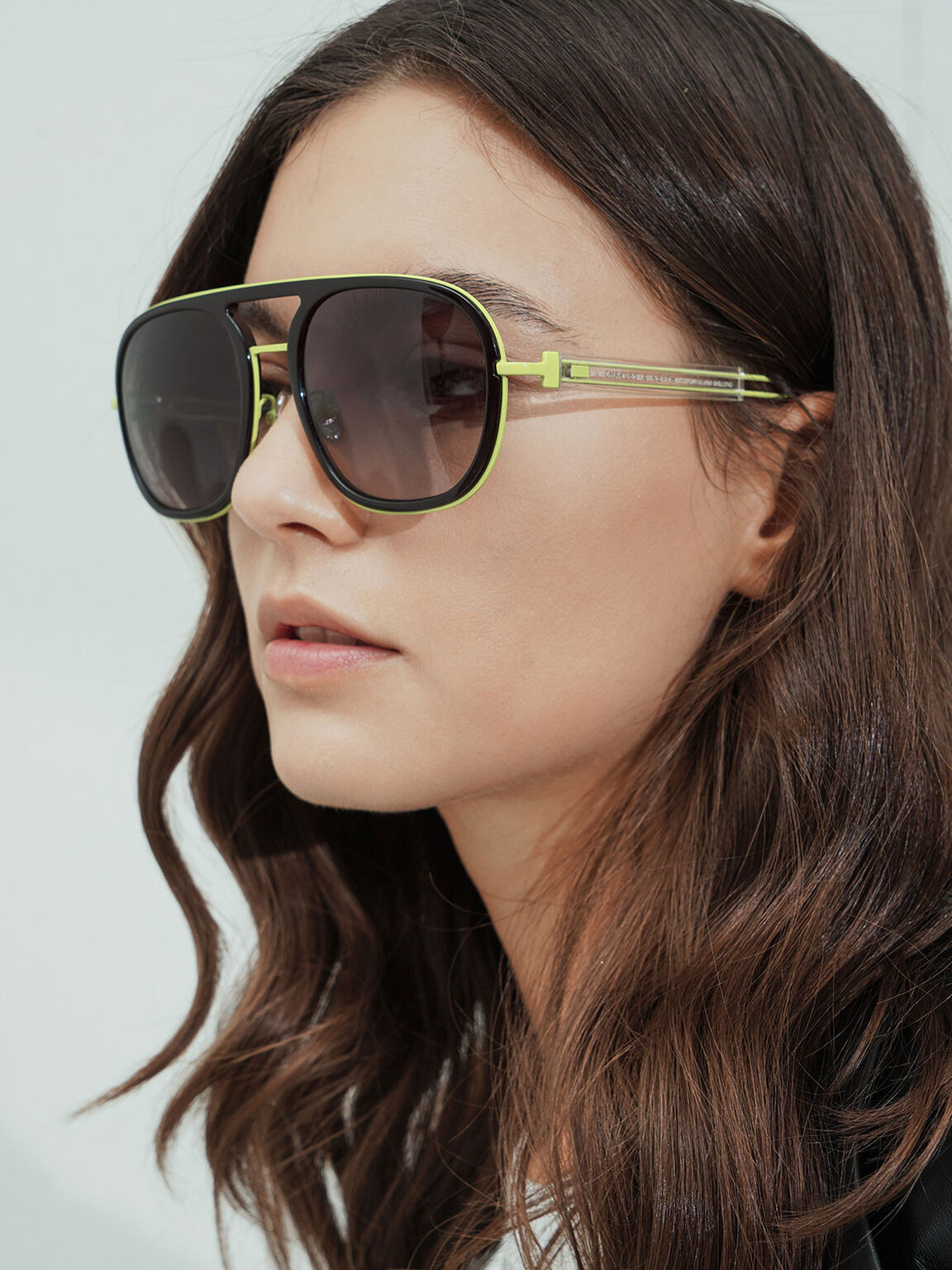Double Bridge Sunglasses, Black, hi-res