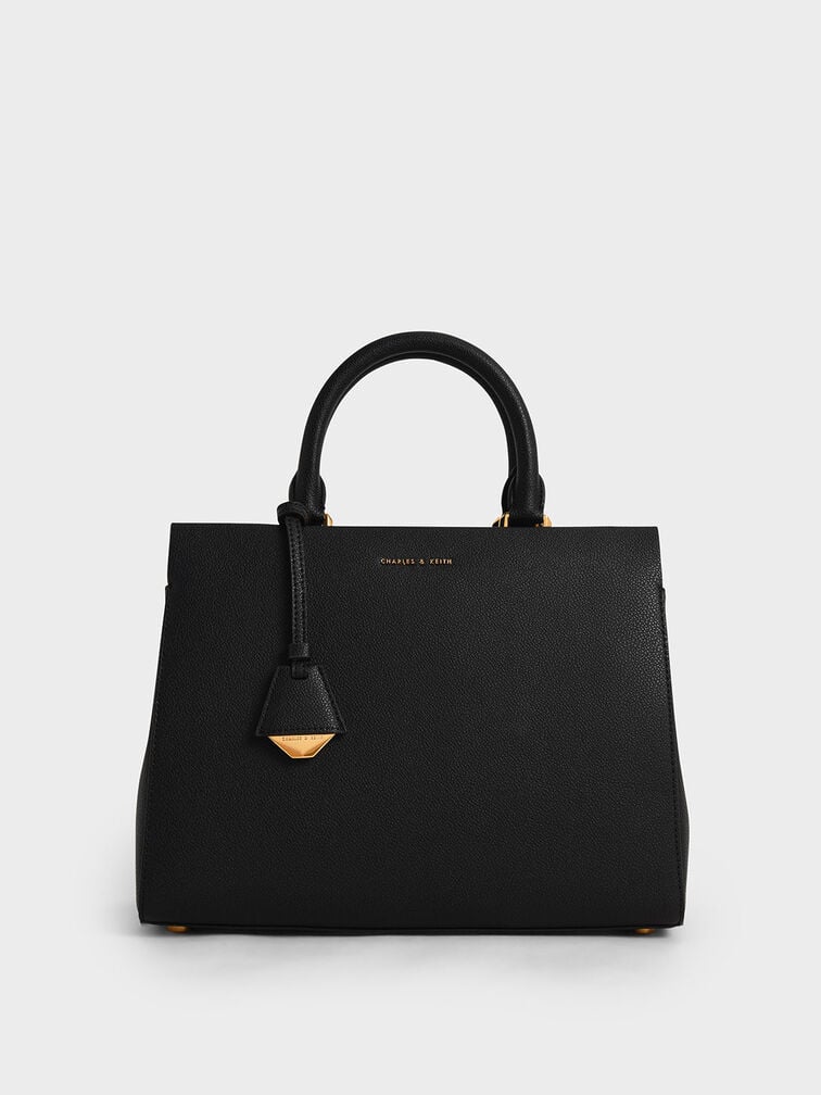 Black Mirabelle Structured Handbag - CHARLES & KEITH International