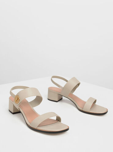 Open Toe Midi Block Heels, Chalk, hi-res