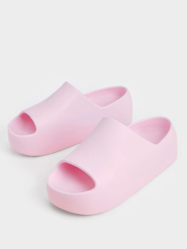 Light Pink Morgan Platform Slide Sandals - CHARLES & KEITH US