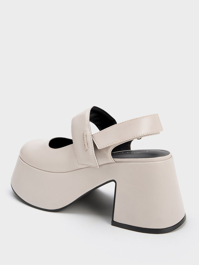Rubina Slingback Mary Jane Pumps, Light Grey, hi-res