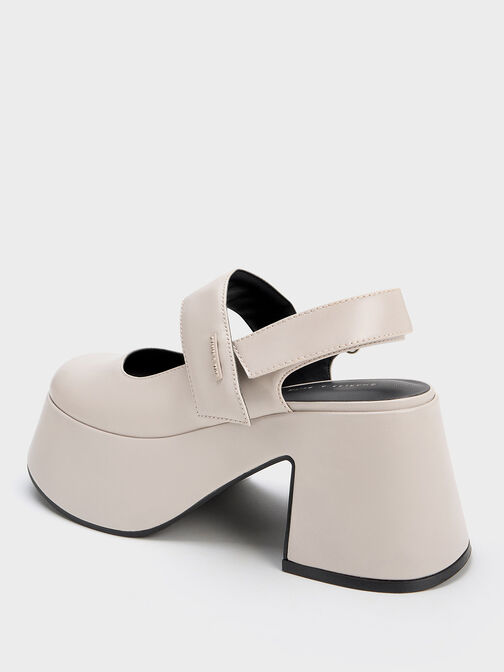 Rubina Slingback Mary Jane Pumps, Light Grey, hi-res