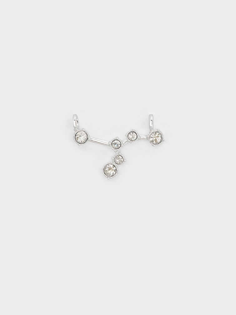 Cancer Crystal Charm, Silver, hi-res