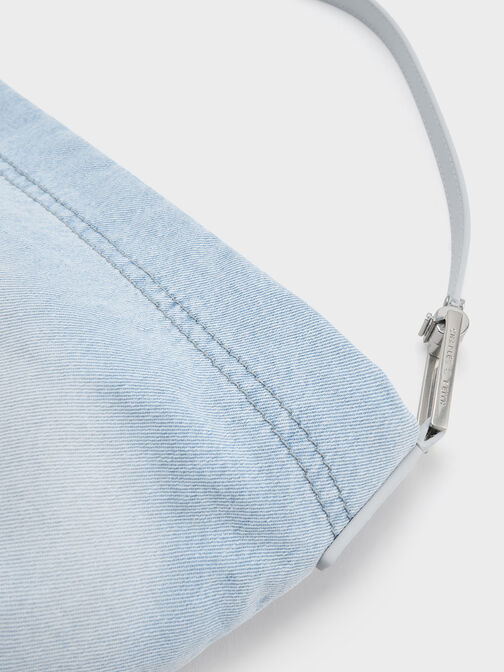 Sianna Denim Slouchy Hobo Bag, Light Washed Denim, hi-res