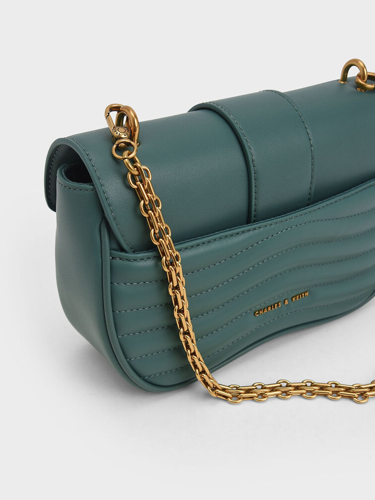 Aubrielle Panelled Crossbody Bag, Teal, hi-res