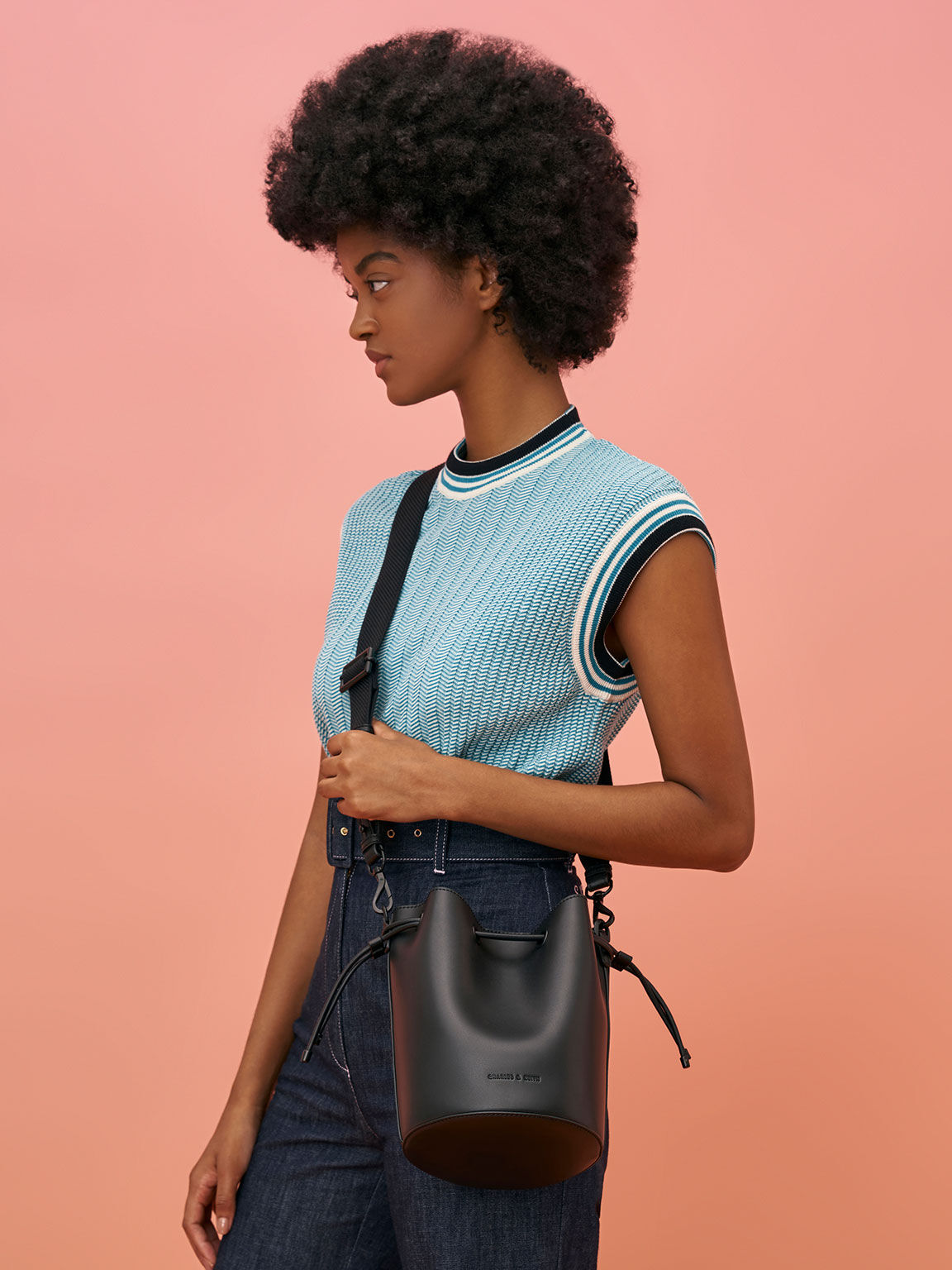 Lana Bucket Bag, Black, hi-res