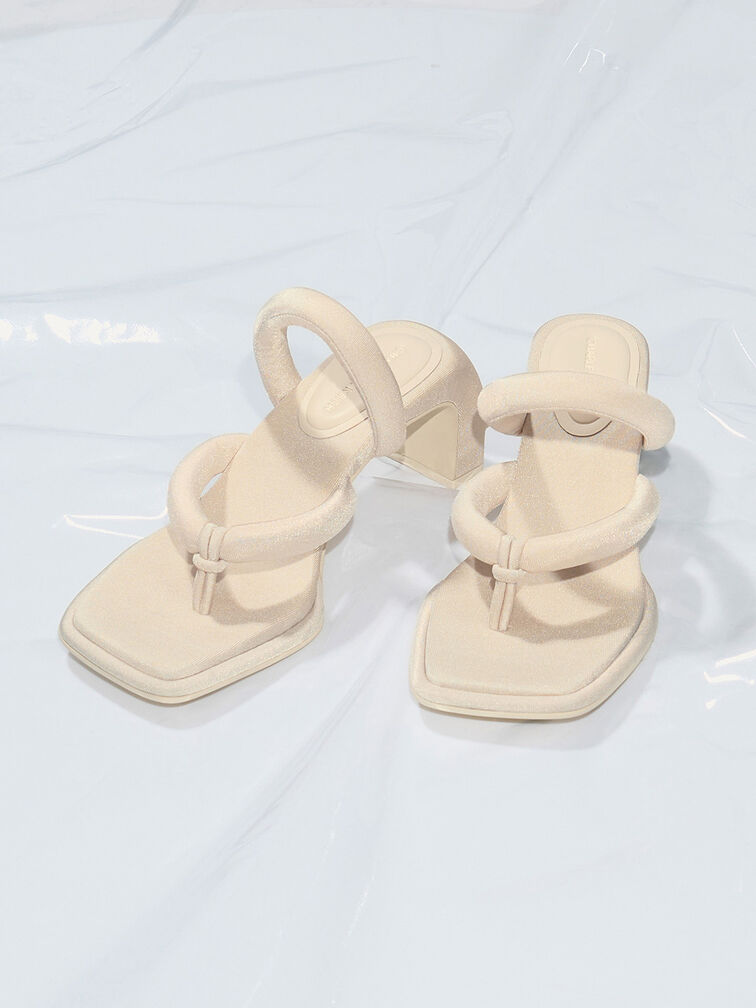 Toni Puffy-Strap Thong Sandals, Chalk, hi-res