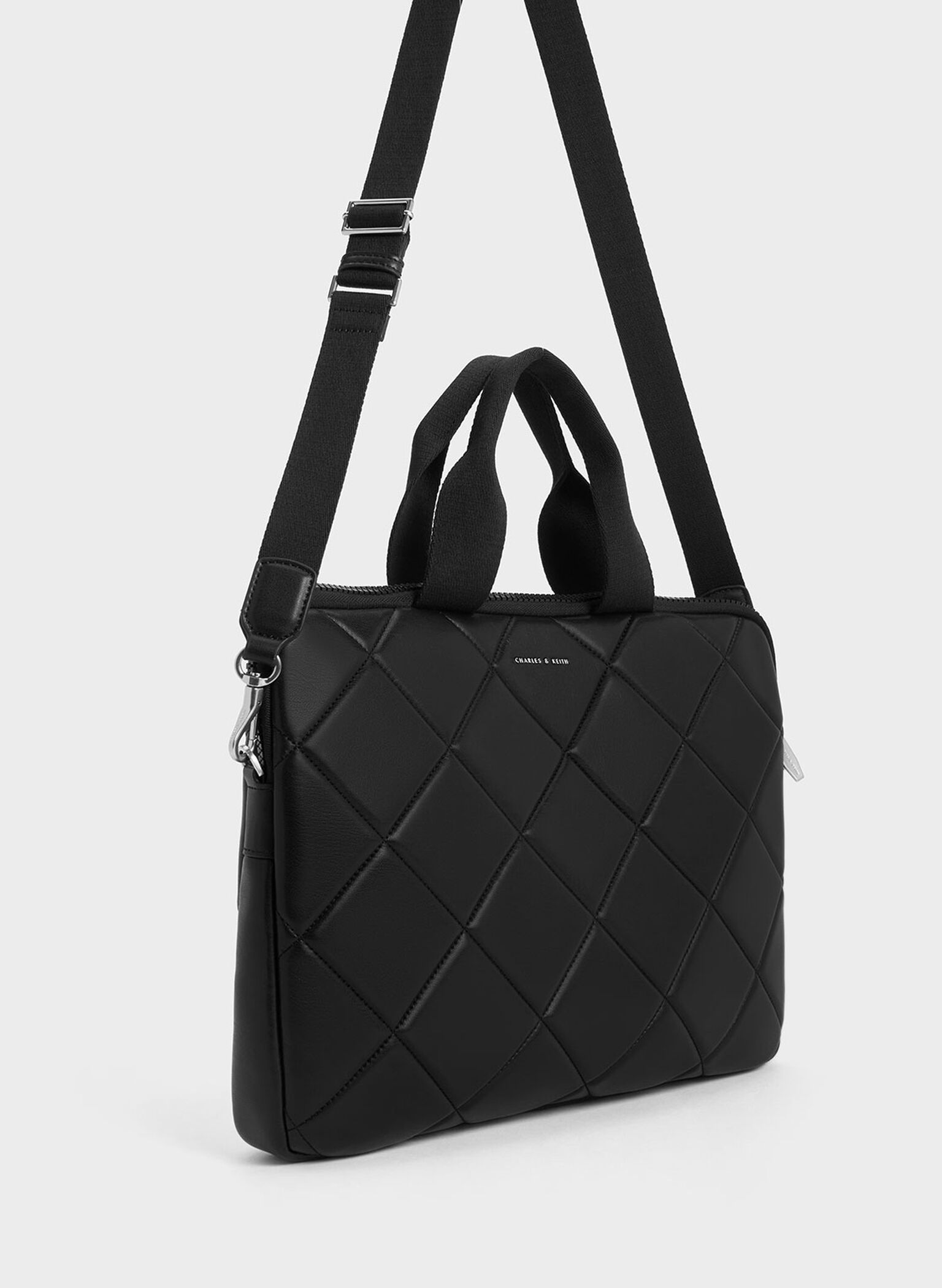 Aubrielle Quilted Laptop Bag, Noir, hi-res