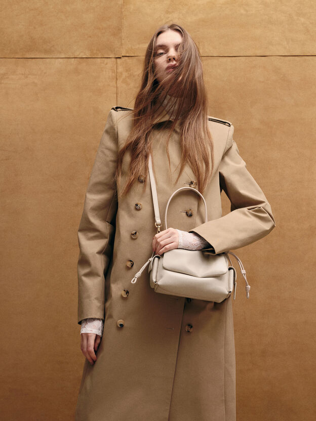 Khai Ruched Top Handle Bag, Oat, hi-res