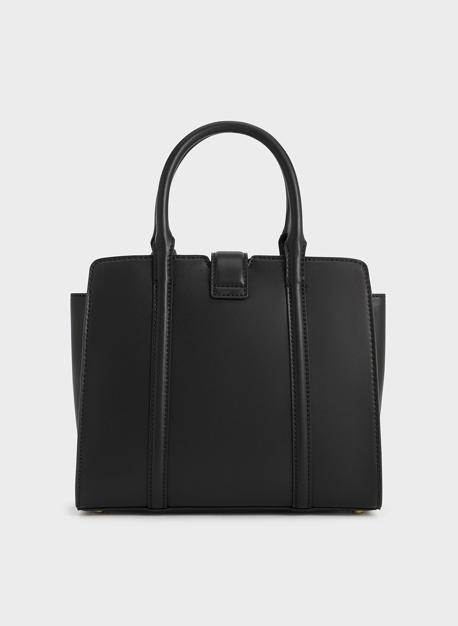 Bolso tote Cesia con acento metálico, Negro, hi-res