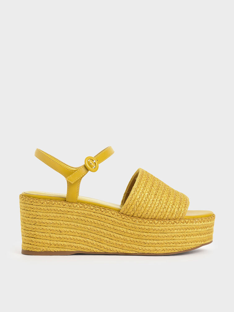 Yellow Espadrille-Platform-Sandals - CHARLES & KEITH SG