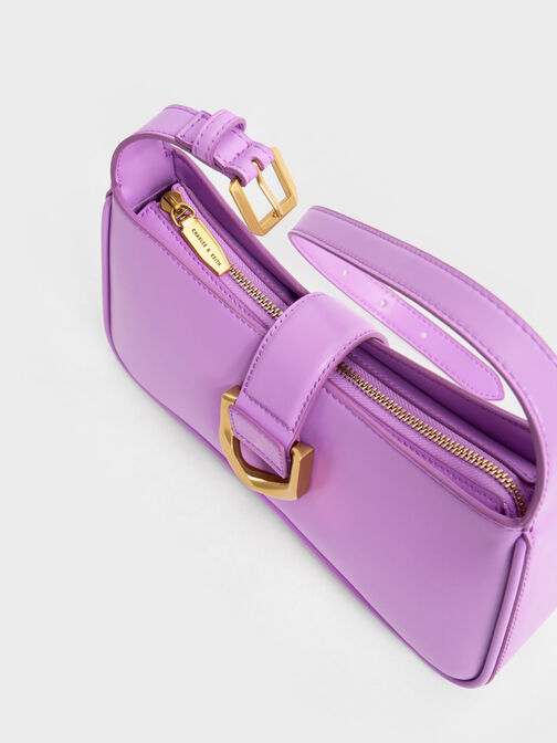 Gabine Curved Shoulder Bag, Violet, hi-res