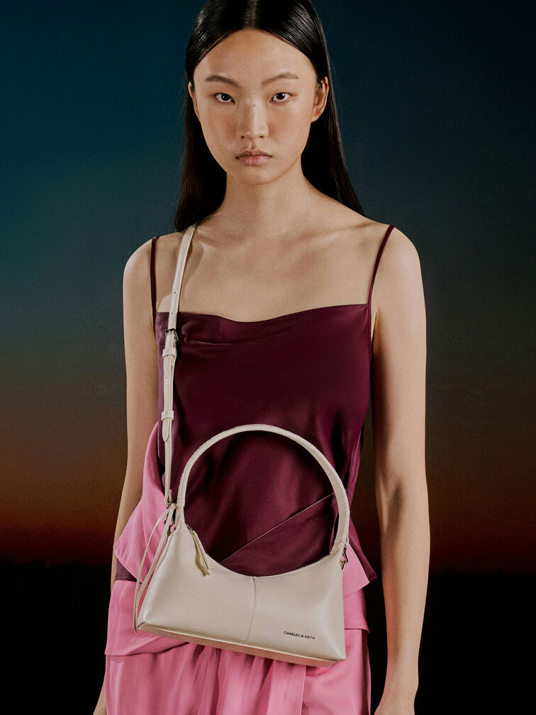 시몬 숄더 백, 크림, hi-res