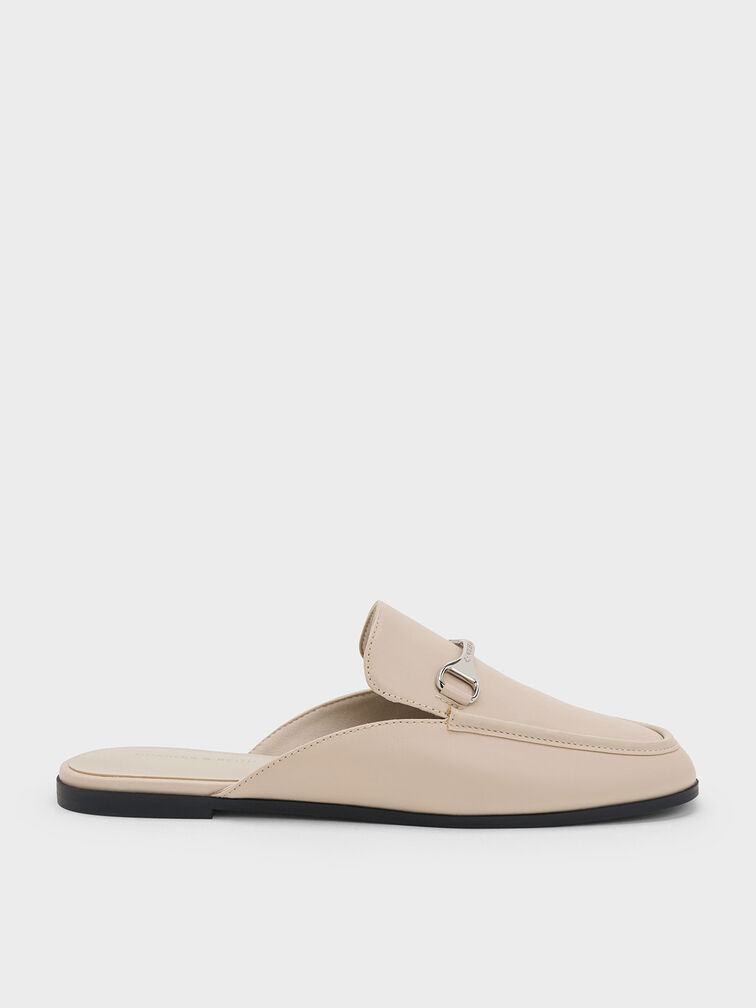 Leslie Metallic-Accent Mules, Beige, hi-res