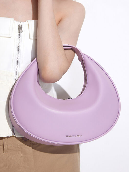 Crescent Hobo Bag, Lilac, hi-res