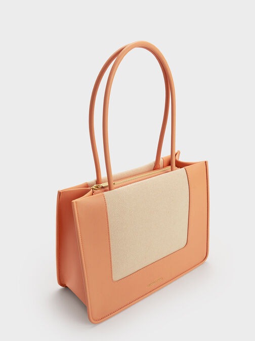 Daylla Canvas Tote Bag, Orange, hi-res