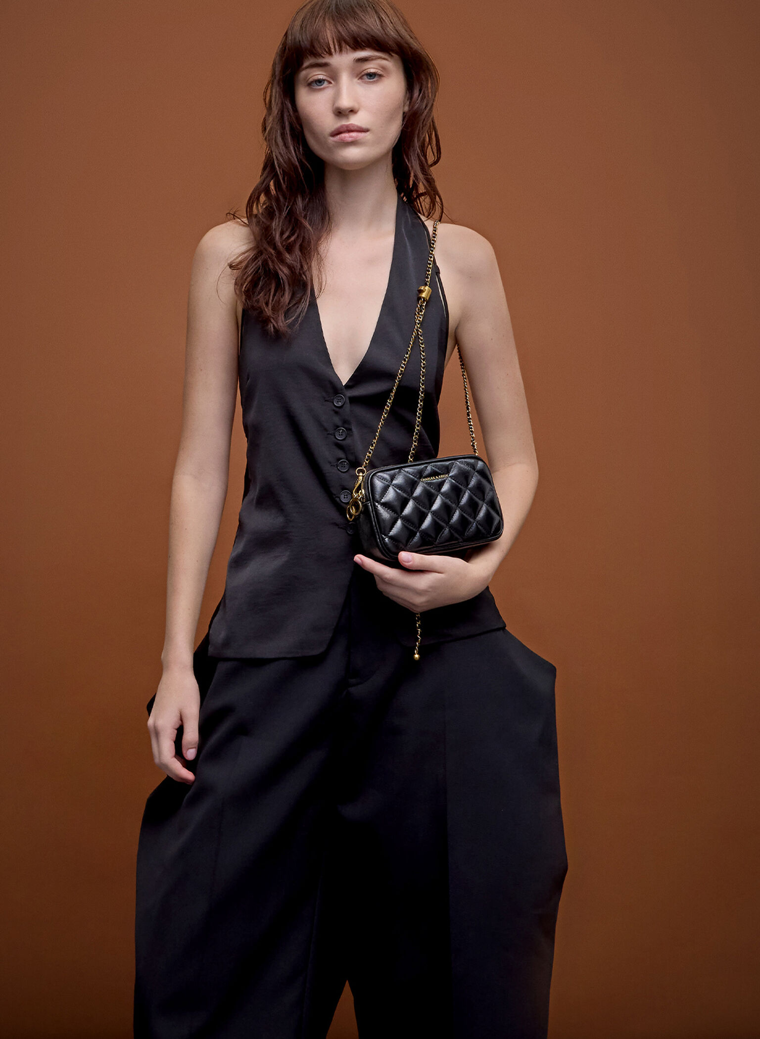 Mini Apfra Quilted Crossbody Bag, Black, hi-res