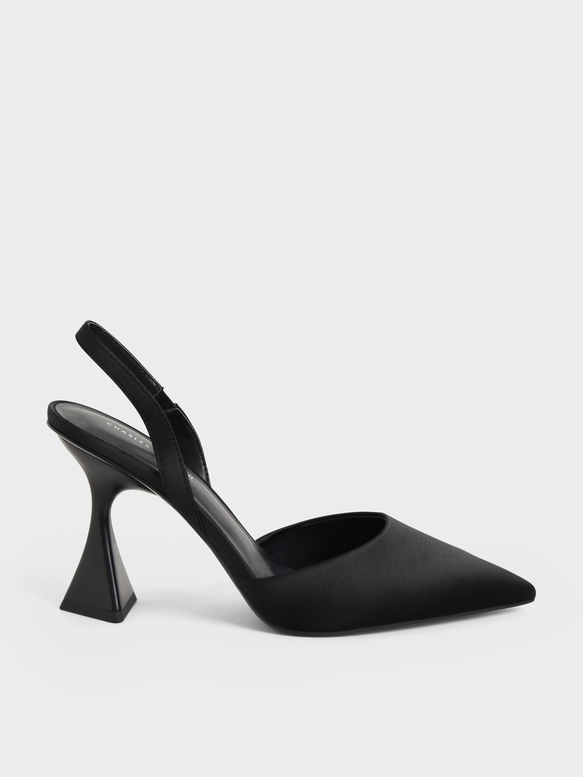 Recycled Polyester Slingback Pumps, Black, hi-res