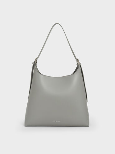 Hertha Trapeze Slouchy Hobo Bag, Grey, hi-res