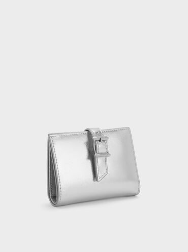 Cartera metalizada Bryna, Plateado, hi-res