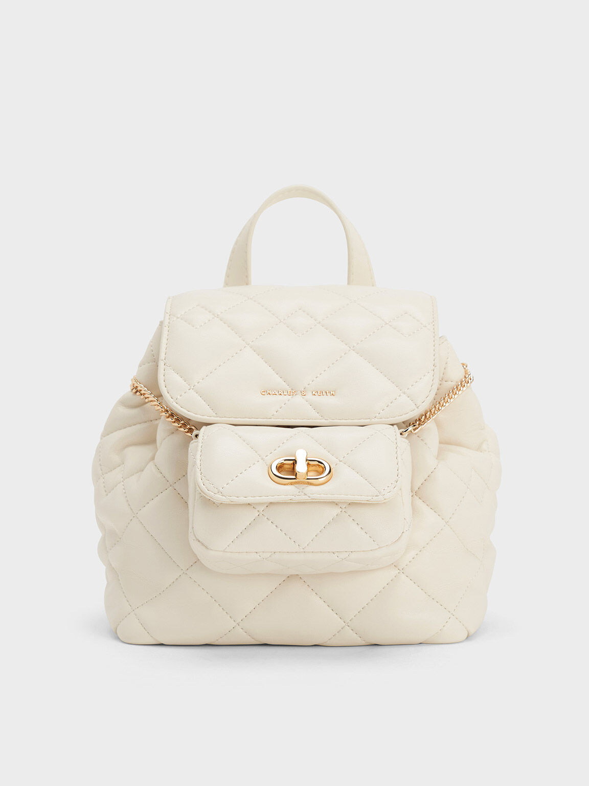 Aubrielle Quilted Backpack Cream